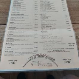 Venyige Porta Paloznak - Étlap/itallap