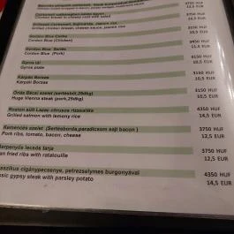 Vidróczki Csárda Budapest - Étlap/itallap