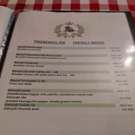 Vidróczki Csárda Budapest - Étlap/itallap