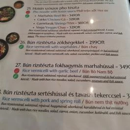 Viet vibe Restaurant Budapest - Étlap/itallap