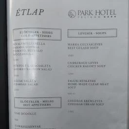 Park Hotel Pelikán étterme, Szombathely - Étlap/itallap