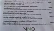Vino Étterem, Panzió és Pinceklub Izsák - Étlap/itallap