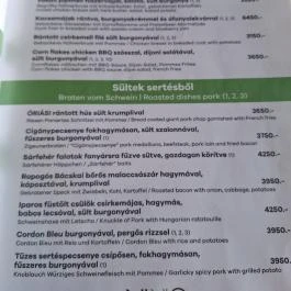 Vino Étterem, Panzió és Pinceklub , Izsák - Étlap/itallap