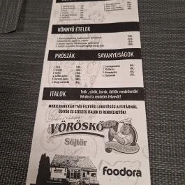 Vöröskő Vendéglő és Pizzéria Söjtör - Étlap/itallap