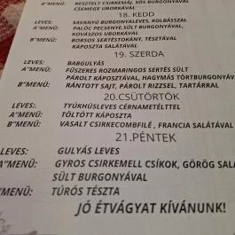 Vozi Restaurant Méhkerék - Étlap/itallap