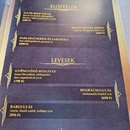 Vozi Restaurant Méhkerék - Étlap/itallap