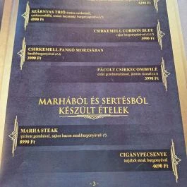 Vozi Restaurant Méhkerék - Étlap/itallap