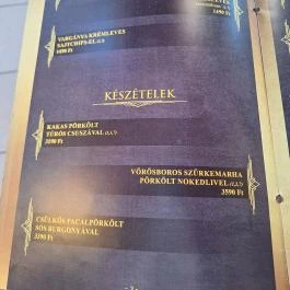 Vozi Restaurant Méhkerék - Étlap/itallap