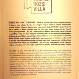 Walter Rózsi-villa Budapest - Egyéb