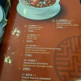 Wang Mester Kínai Konyhája Budapest - Étlap/itallap