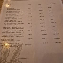 Wine the Gap Budapest Budapest - Étlap/itallap