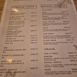 Wine the Gap Budapest Budapest - Étlap/itallap