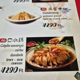 Xian Food, Budapest - Étlap/itallap