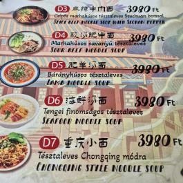 Xian Food, Budapest - Étlap/itallap