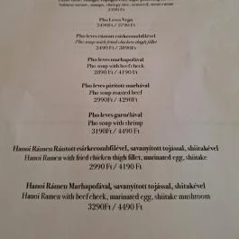 Zen Eatery Budapest - Étlap/itallap