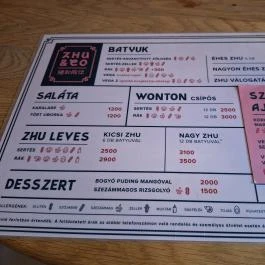 Zhu & Co, Budapest - Étlap/itallap