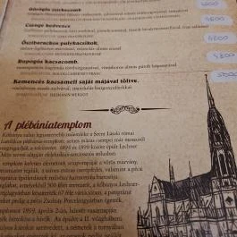 Zila Vendéglő Budapest - Étlap/itallap
