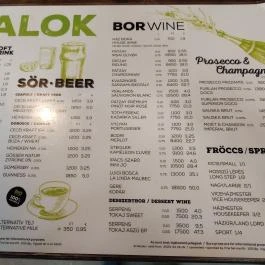 Zöld Küllő Bistro Budapest - Étlap/itallap