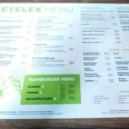 Zöld Küllő Bistro Budapest - Étlap/itallap