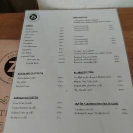 Zsengélő Café Verőce - Étlap/itallap