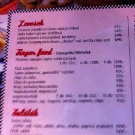Sunny Diner Buda Budapest - Étlap/itallap