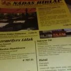 Nádas Étterem Agárd - Étlap/itallap