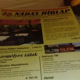Nádas Étterem, Agárd - Étlap/itallap