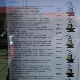 Kovács Műhely Vásárosnamény - Étlap/itallap