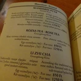1000 Tea Teaház & Szaküzlet Budapest - Étlap/itallap