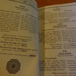 1000 Tea Teaház & Szaküzlet Budapest - Étlap/itallap