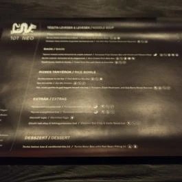 101 Neo Budapest - Étlap/itallap