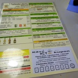 2 Kockacukor Budapest - Étlap/itallap