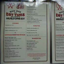 21 Magyar Vendéglő, Budapest - Étlap/itallap
