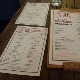 21 Magyar Vendéglő, Budapest - Étlap/itallap
