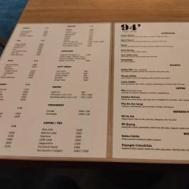 94' Konyha & Bár Budapest - Étlap/itallap