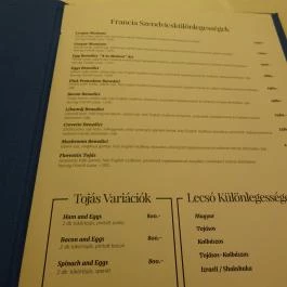 À la Maison Grand - Nádor utca Budapest - Étlap/itallap