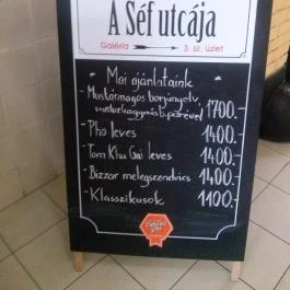 A Séf Utcája, Budapest - Étlap/itallap