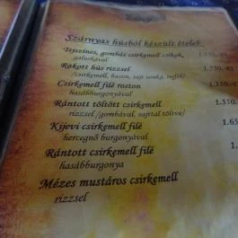 Abasári Terasz, Abasár - Étlap/itallap