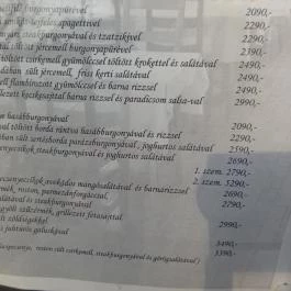 Adler Étterem Budaörs - Étlap/itallap