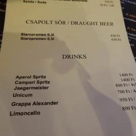 Al Dente Budapest - Étlap/itallap