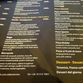 Al Dente Budapest - Étlap/itallap