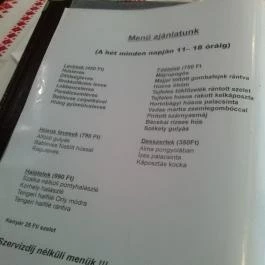 Alföldi Vendéglő, Budapest - Étlap/itallap