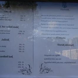 Almásy Vendéglő Budapest - Étlap/itallap