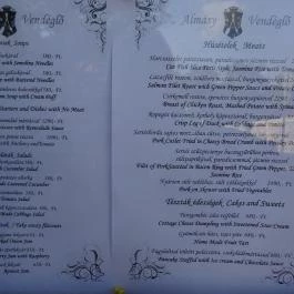 Almásy Vendéglő Budapest - Étlap/itallap