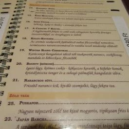 Altair Teaház Budapest - Étlap/itallap