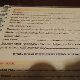 Altair Teaház Budapest - Étlap/itallap