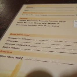 Altair Teaház Budapest - Étlap/itallap