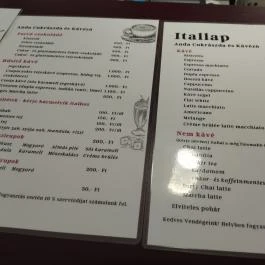 Anda Cukrászda & Kávézó Vác - Étlap/itallap