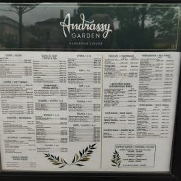 Andrássy Garden Budapest - Étlap/itallap