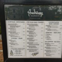 Andrássy Garden Budapest - Étlap/itallap